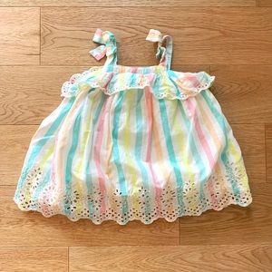 Gap 12-18m layered eyelet dress candy stripe style